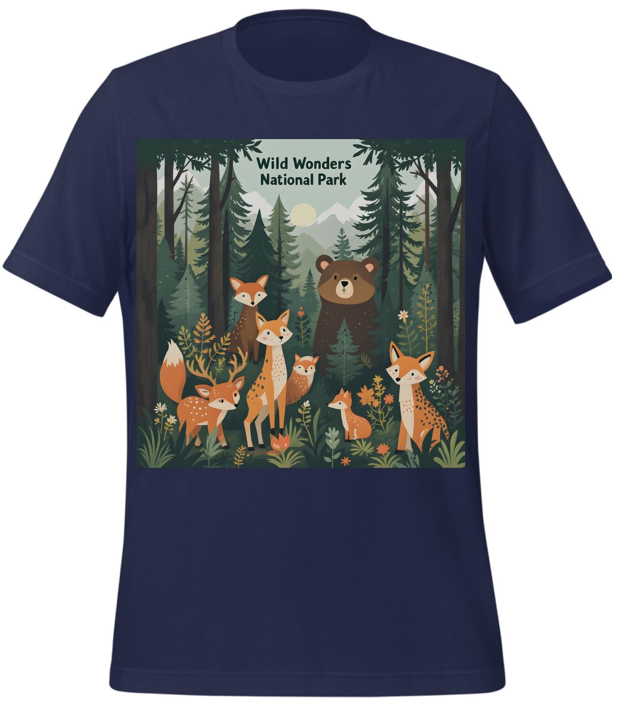 t-shirt - adventure - unisex - navy - animals