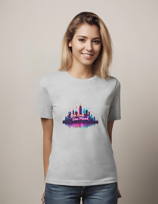 cityscape print - city dwellers - t-shirt - music festival decor