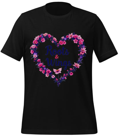 floral art - t-shirt - black - palestine t shirt for kids