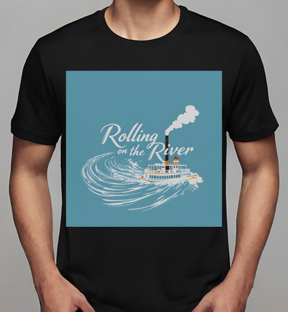 t-shirt - river travel decor - black - art - home decorators