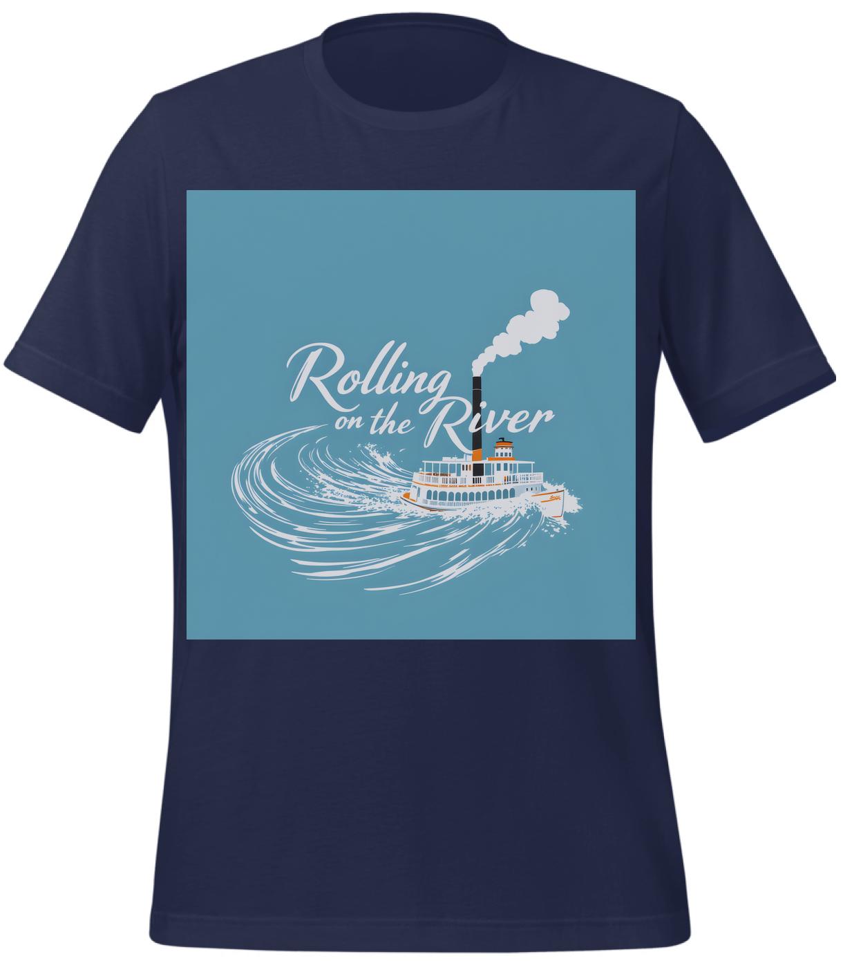 nostalgia - friends - t-shirt - rolling on the river - navy