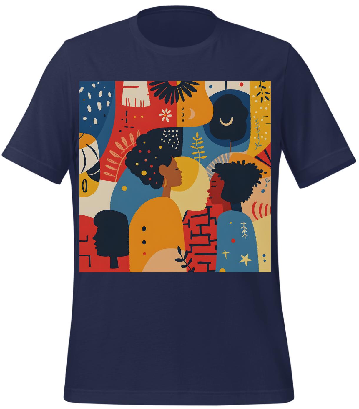 t-shirt - family - navy - art lovers - abstract pattern