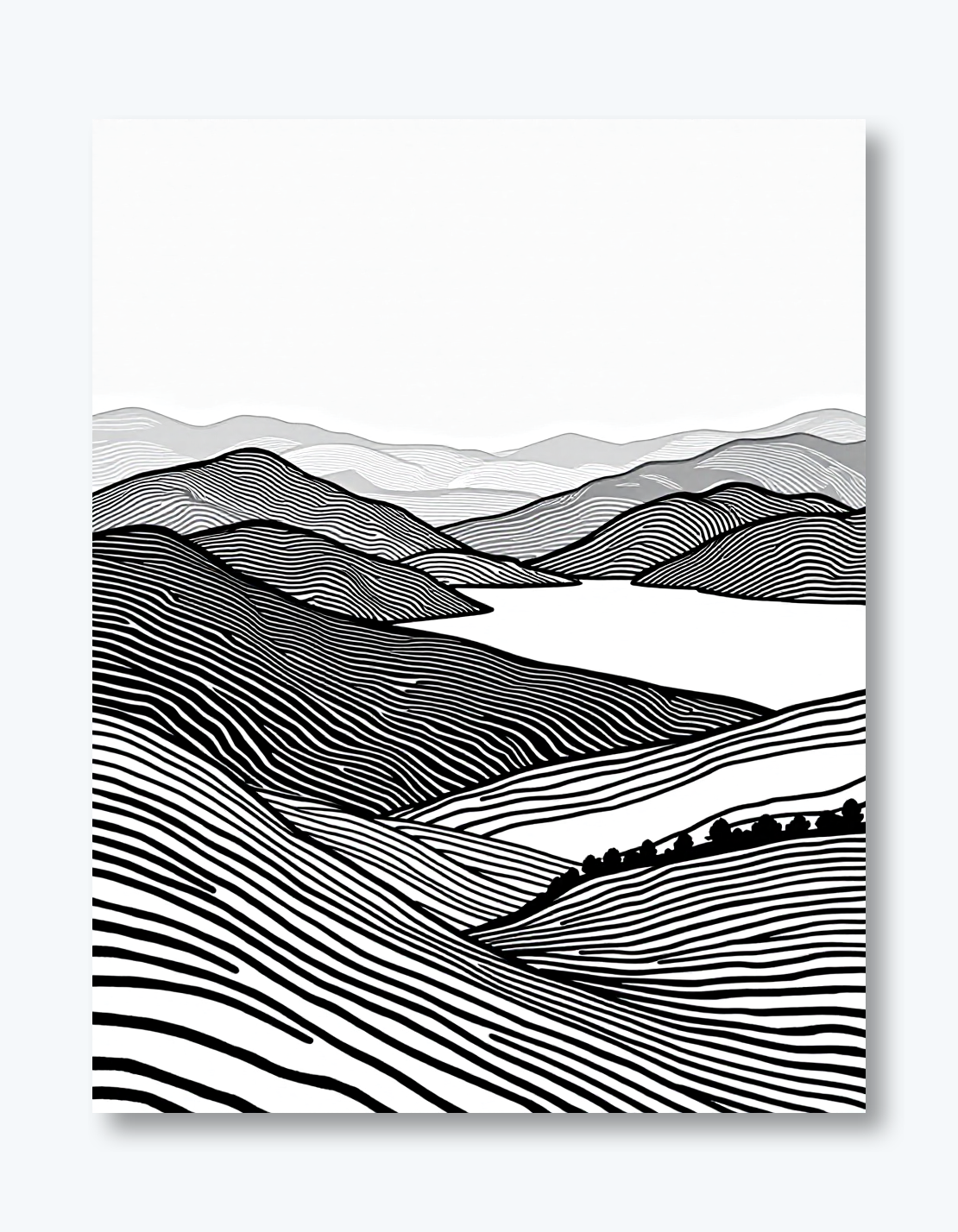 Tranquil Reverie Black and White Art