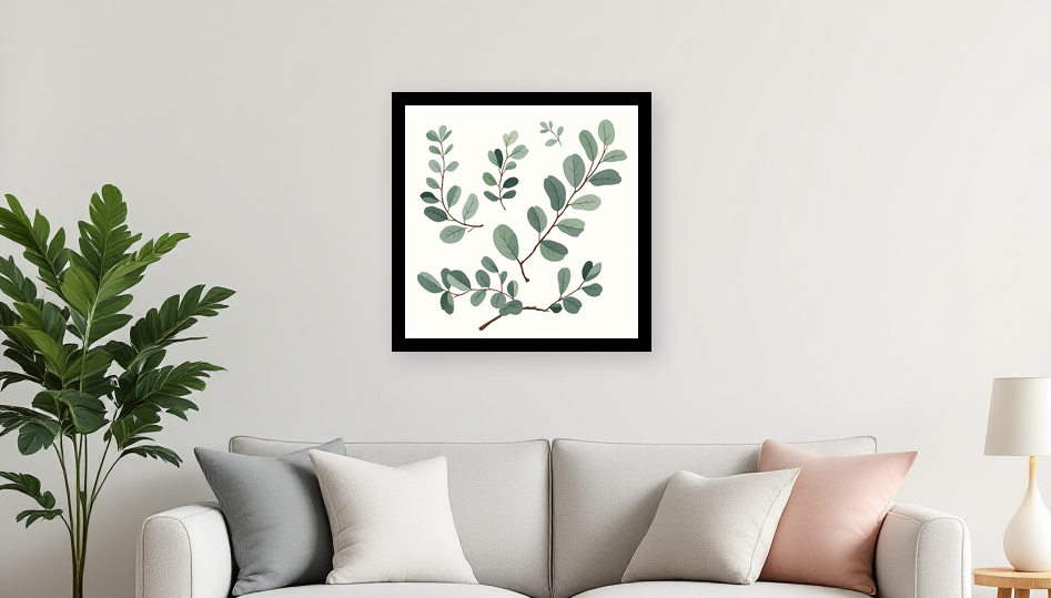 Serene Eucalyptus Dreams Wall Art - Room View