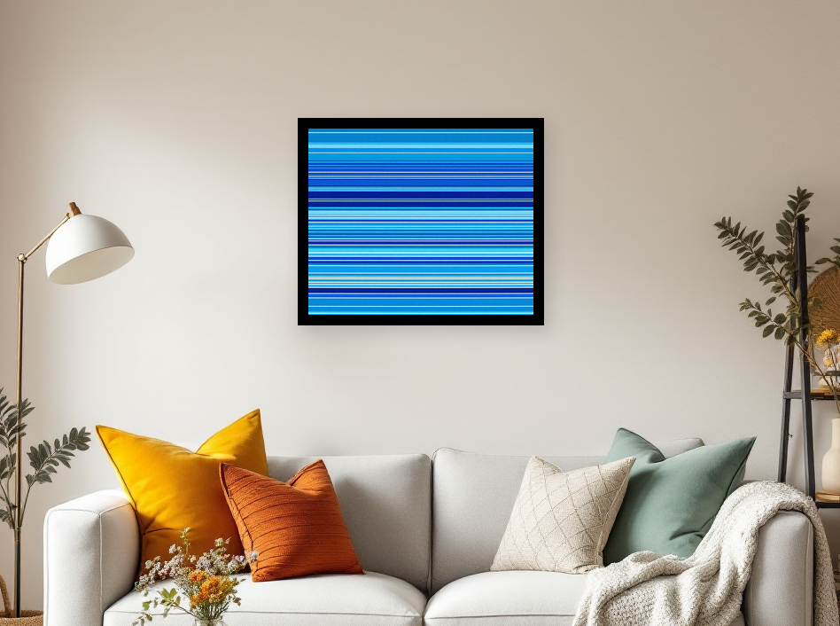Serene Ocean Horizon Wall Art - Room View