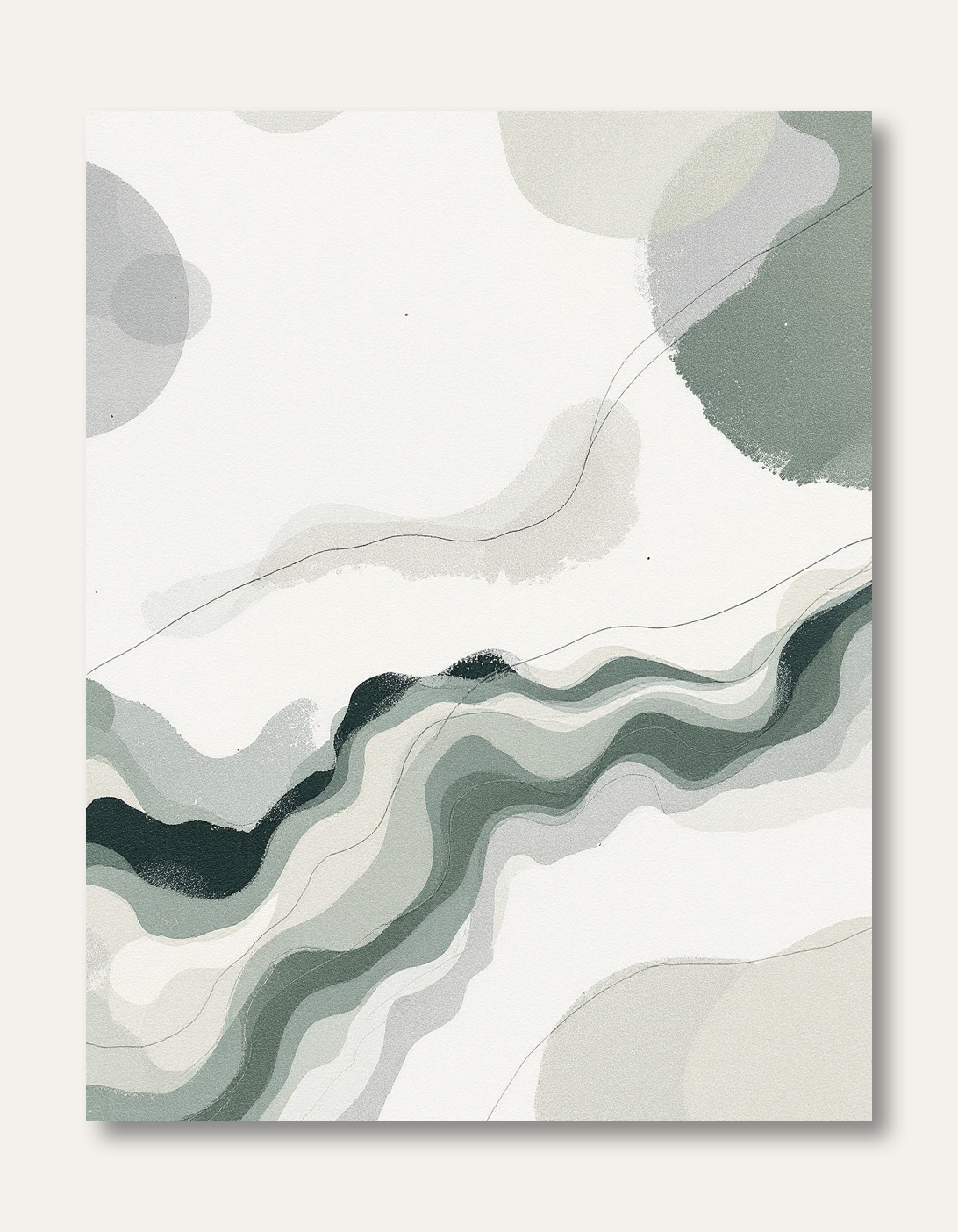 Serene River Path Abstract Wall Art