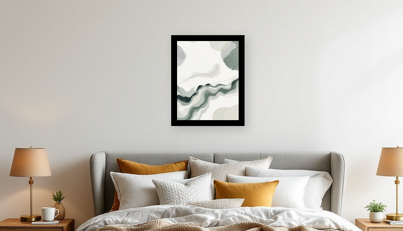 Serene River Path Abstract Wall Art - Room View