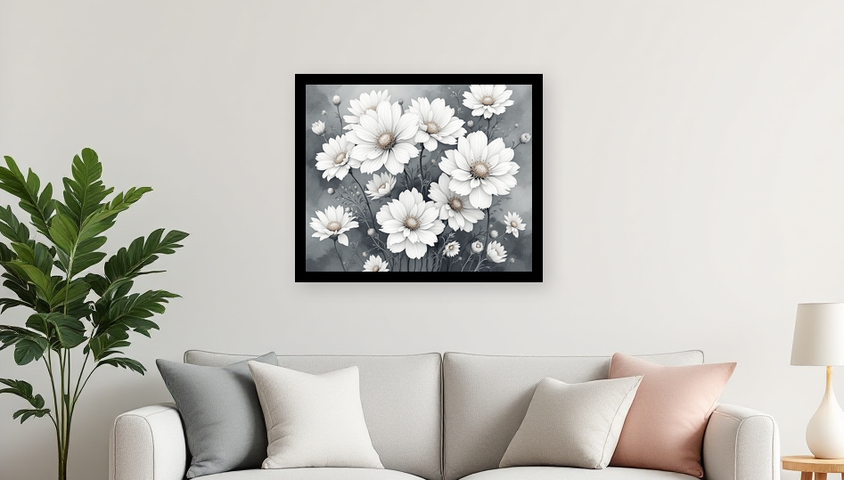 Whispers of Monochrome Blossoms - Room View