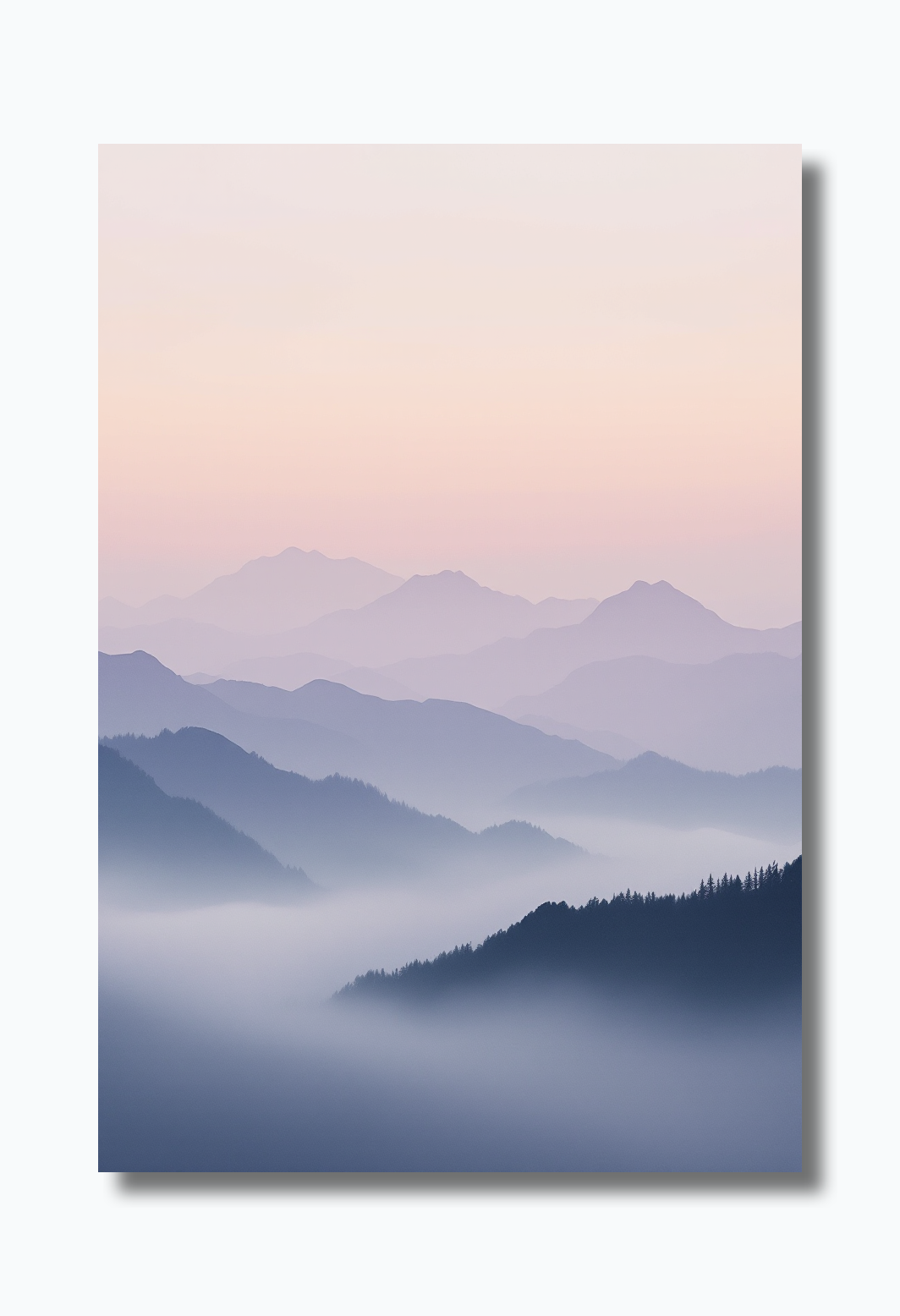 Serene Lavender Mist Landscape