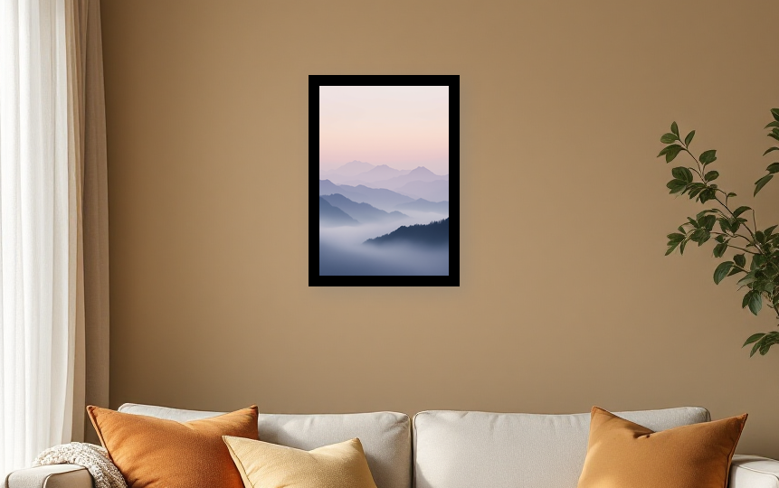 Serene Lavender Mist Landscape - Room View