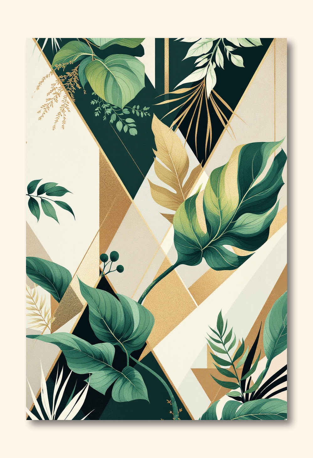 Emerald Elegance: Botanical Fusion Wall Art