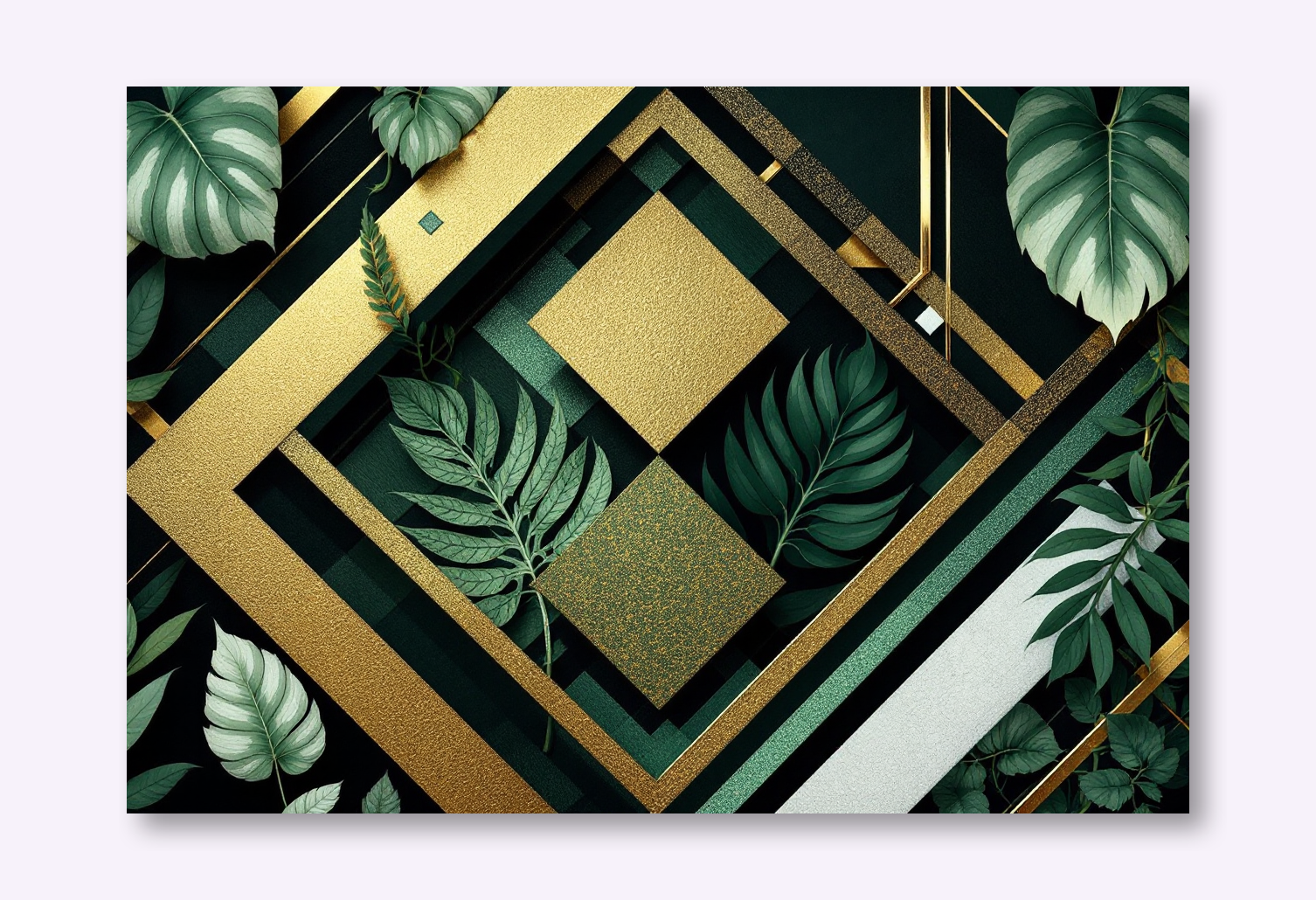Emerald Elegance: Botanical Geometry Wall Art