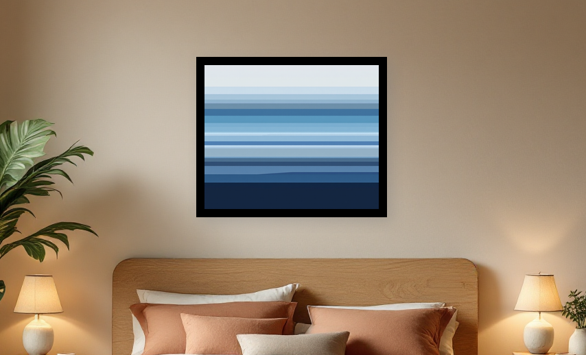 Tranquil Ocean Horizon Wall Art - Room View