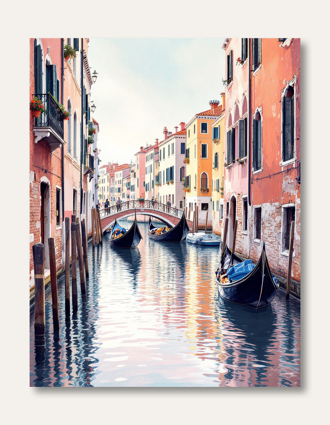 Serene Venetian Gondola Reflections