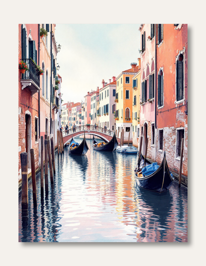 Serene Venetian Gondola Reflections