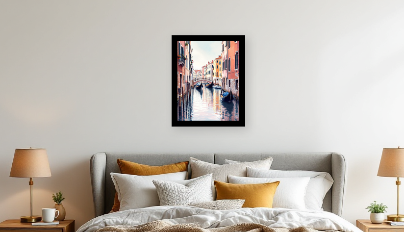 Serene Venetian Gondola Reflections - Room View