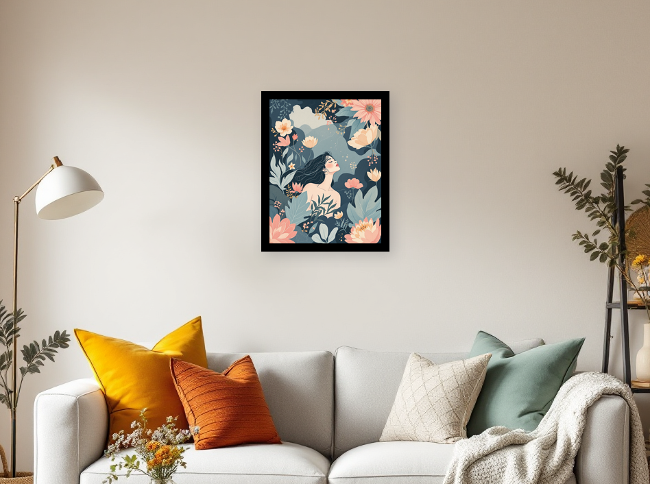 Serenity in Bloom Wall Art - Room View