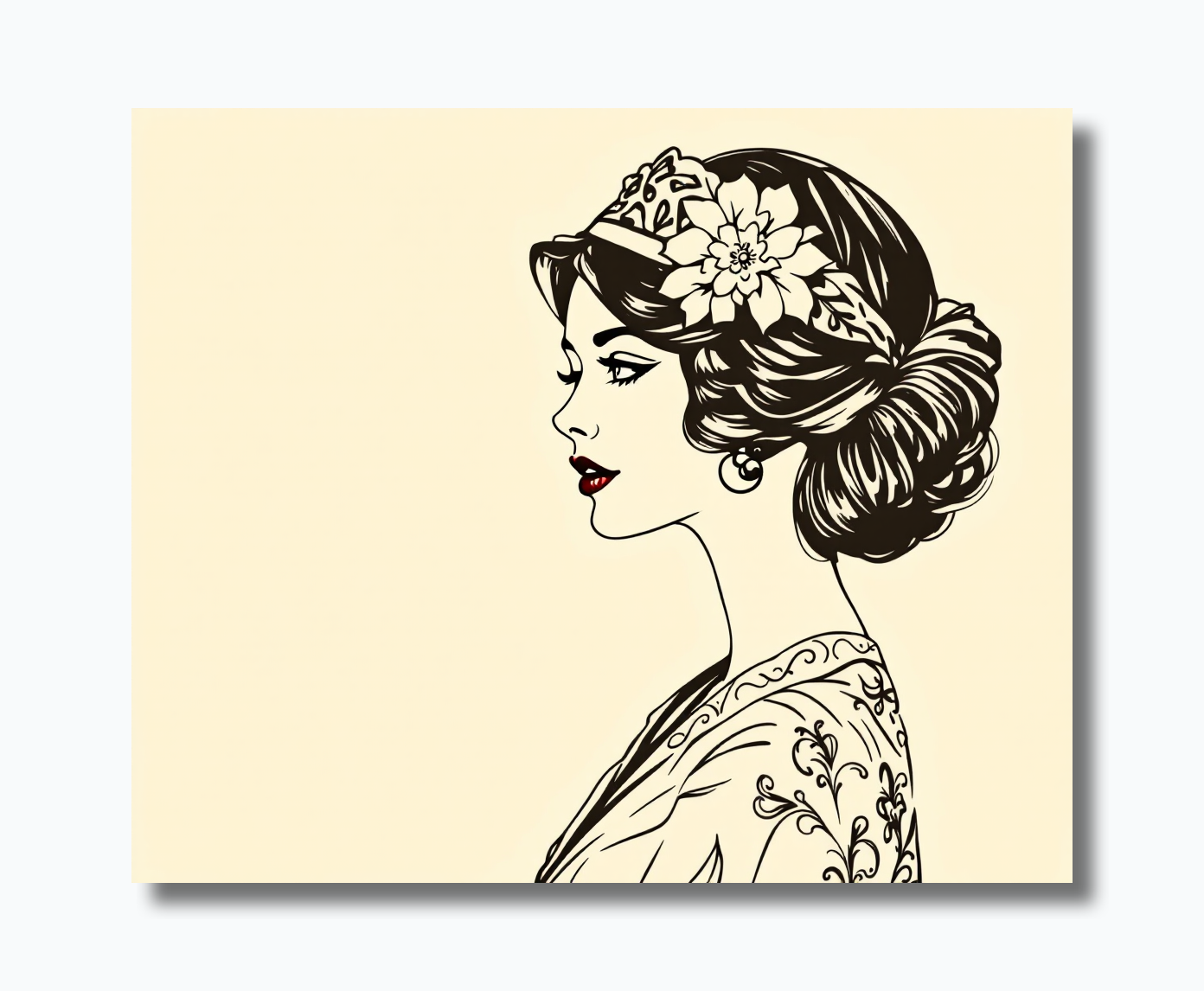 Timeless Elegance Vintage Woman Portrait