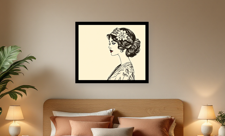 Timeless Elegance Vintage Woman Portrait - Room View