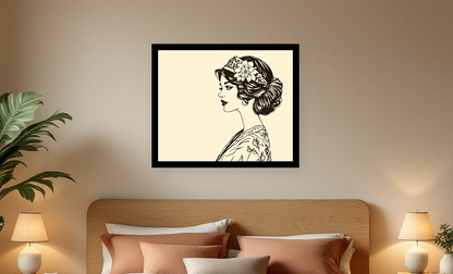 Timeless Elegance Vintage Woman Portrait - Room View