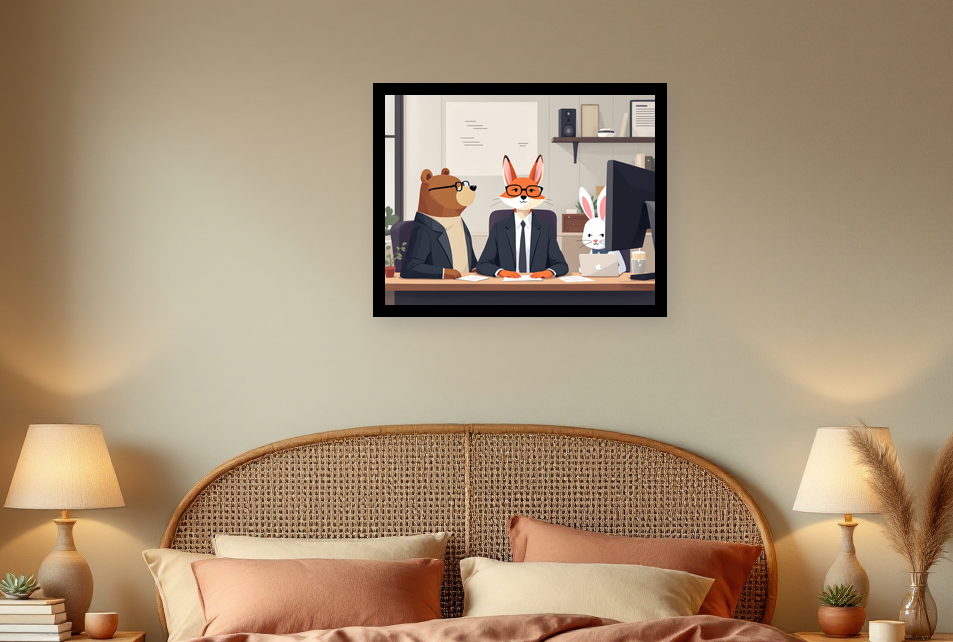 Whimsical Animal Office Harmony - Room View