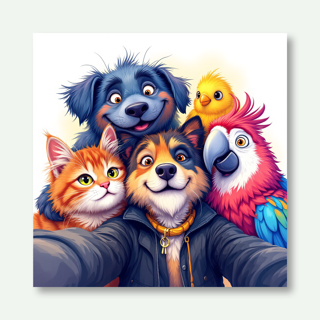 Whimsical Animal Selfie Wall Art