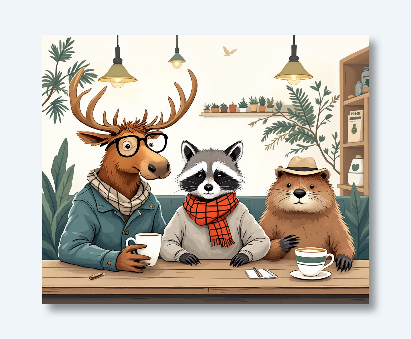 Charming Woodland Creatures Coffee Gathering