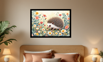 Charming Hedgehog Garden Adventure Wall Art - Poster Room View
