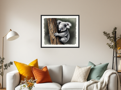 Cozy Koala Embrace Wall Art - Framed Art Print View
