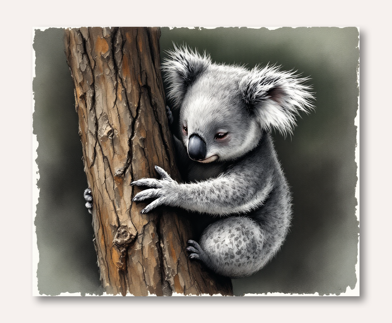 Cozy Koala Embrace Wall Art