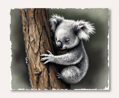 Cozy Koala Embrace Wall Art