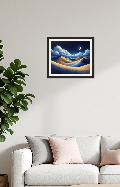 Moonlit Desert Dreams Wall Art - Framed Art Print View