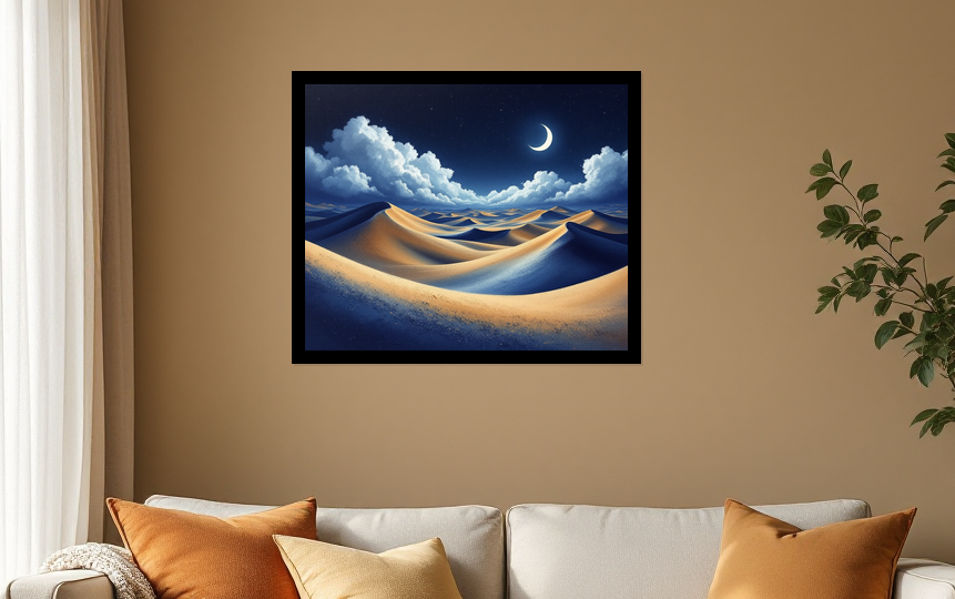Moonlit Desert Dreams Wall Art - Poster Room View