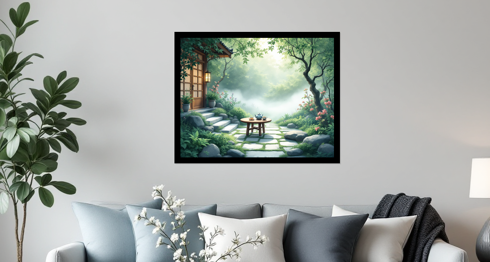 Tranquil Tea Garden Serenity - Poster Room View
