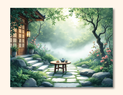 Tranquil Tea Garden Serenity