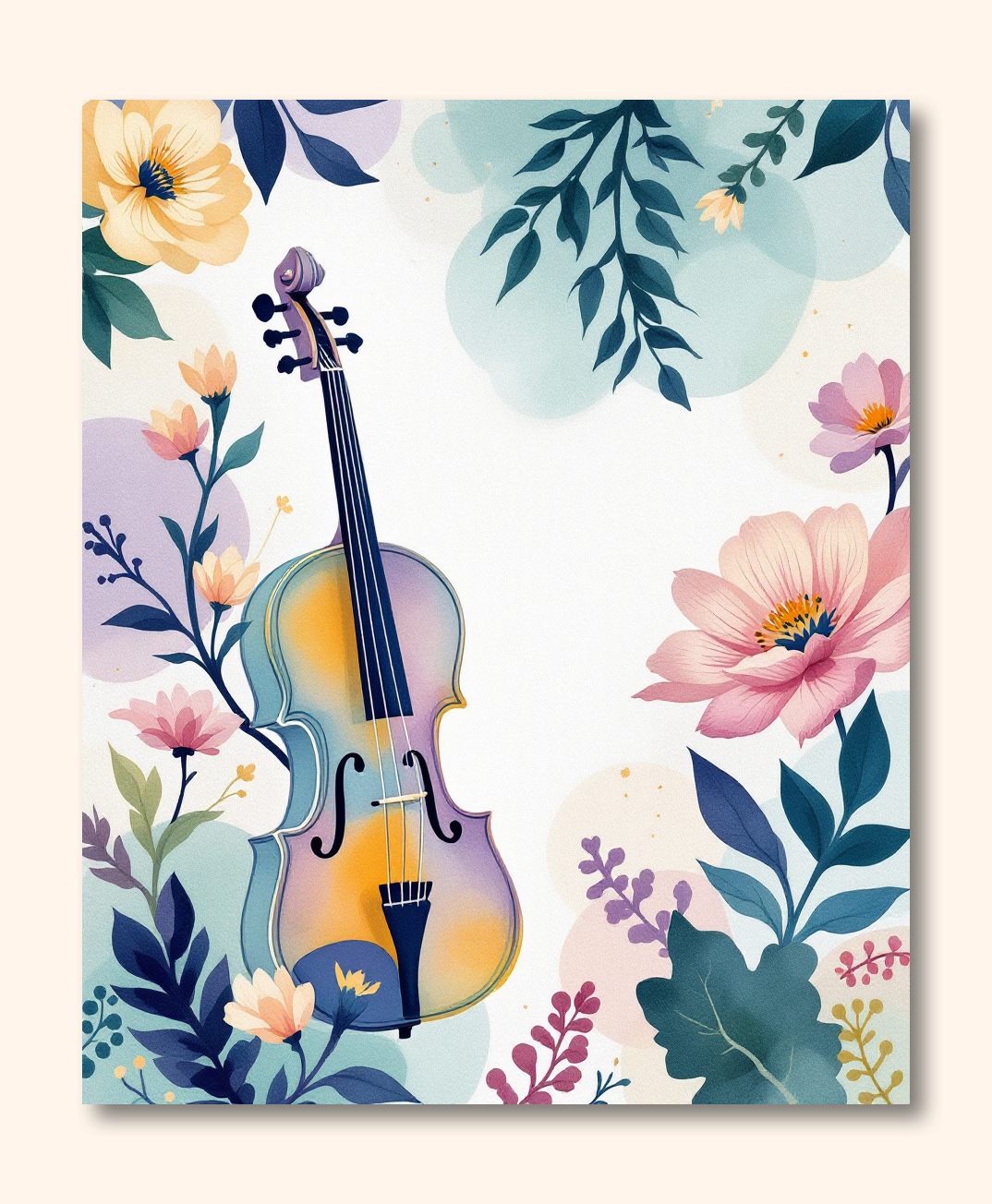 Whimsical Harmony: Musical Botanicals Wall Art