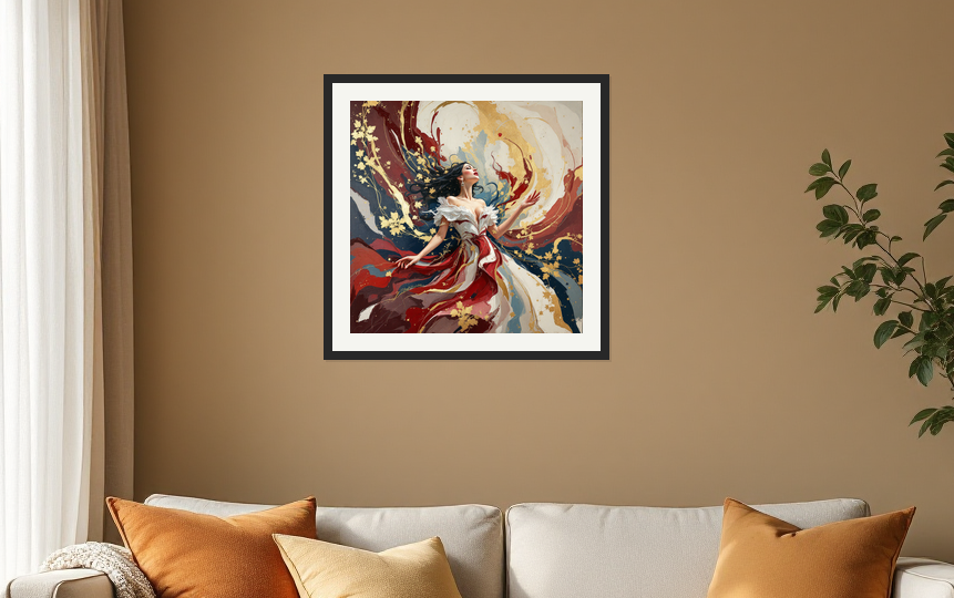 Emotional Elegance: Soprano's Serenade Wall Art - Framed Art Print View