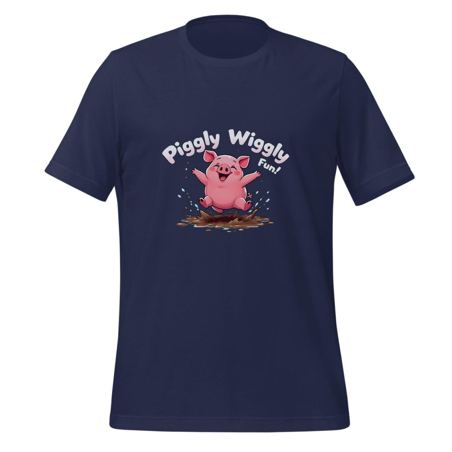 cartoon pig - cartoon mud splash - t-shirt