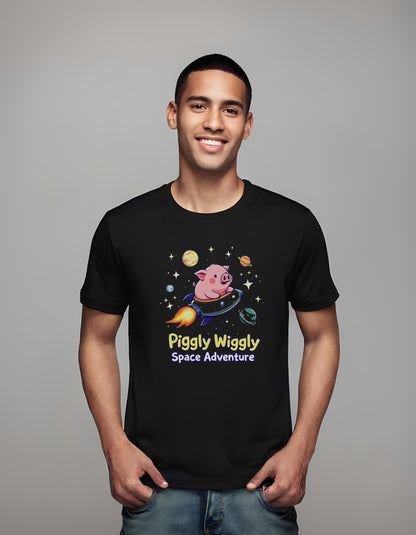 t-shirt - pig rocket ship - imagination - men