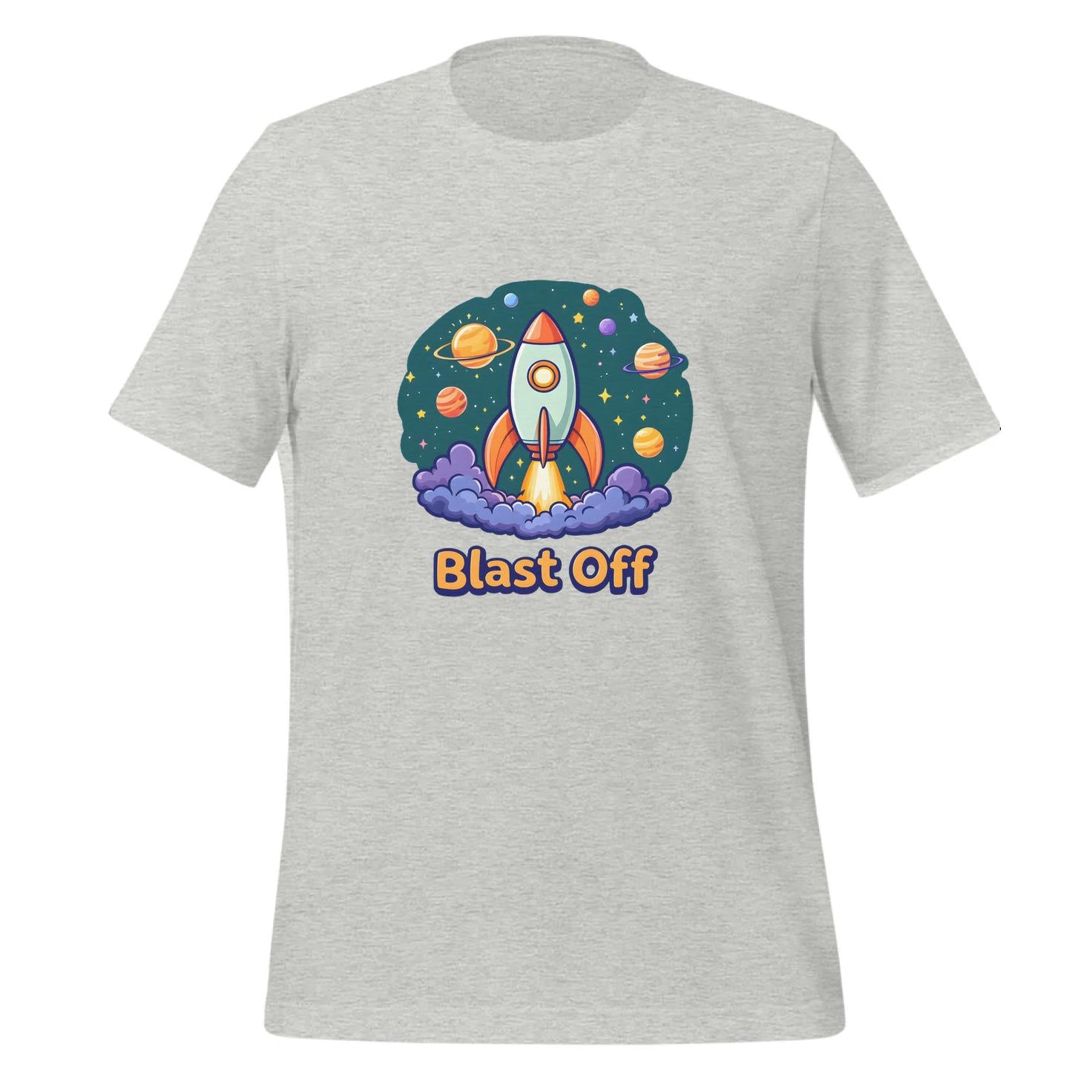 t-shirt - bright children's art - colorful rockets