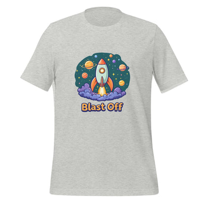 t-shirt - bright children's art - colorful rockets