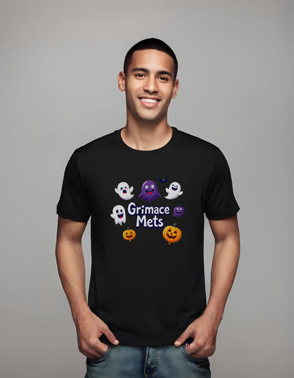 unisex - halloween celebration t-shirt - pumpkin and bat tee