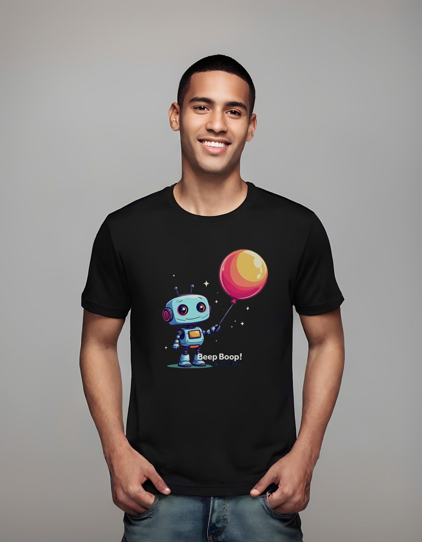 playful robot design - t-shirt - playrooms