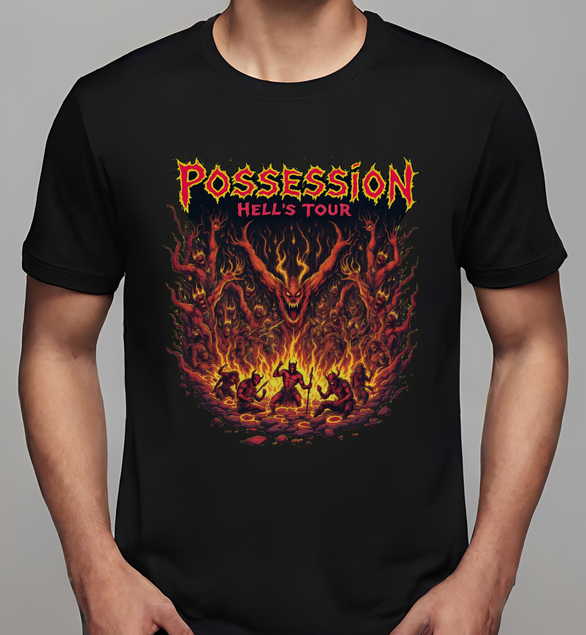 metal music visuals - t-shirt - chaotic imagery - black