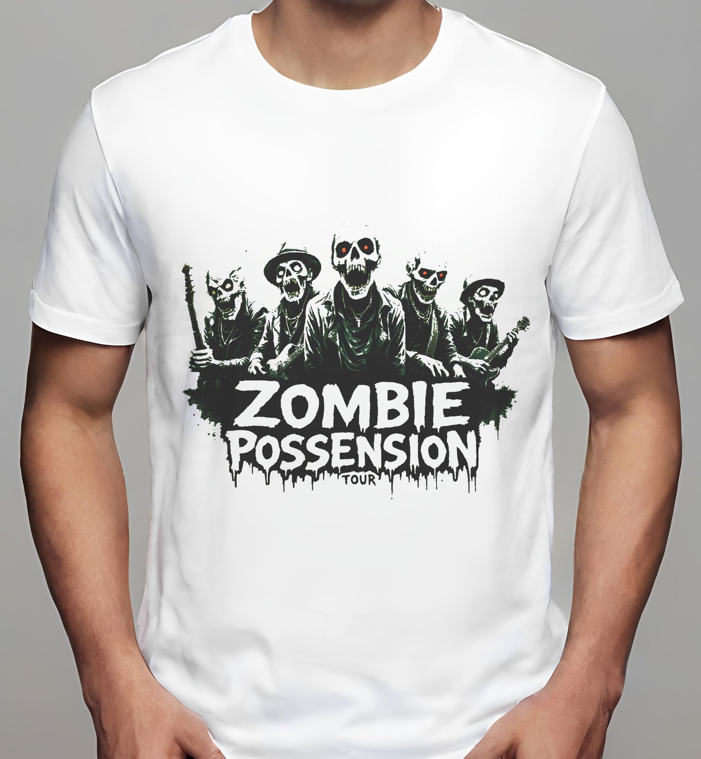 t-shirt - white - zombie musicians - band members