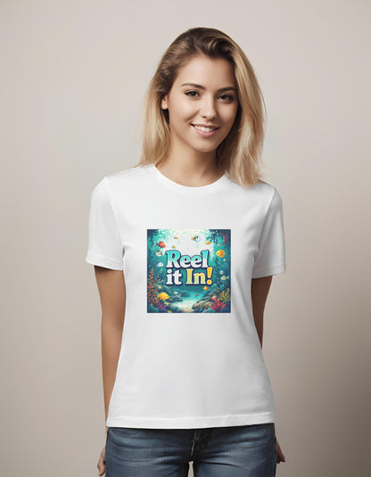 whimsical fishing design - whimsy - t-shirt - illustrative ocean scene