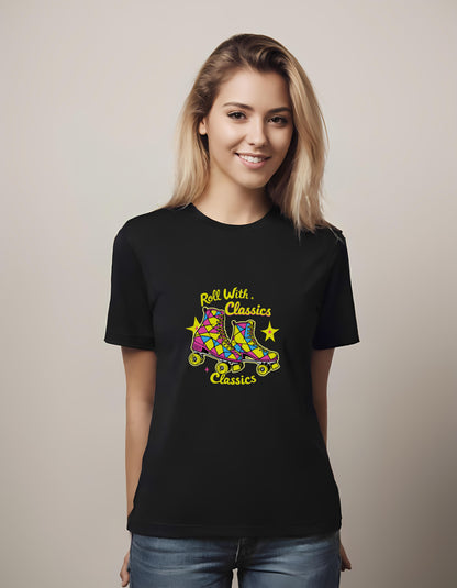 playful vintage design - whimsical typography - skating teams - t-shirt