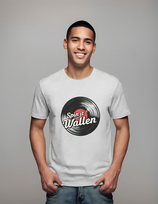 retro vinyl design - culture - spin it with wallen - t-shirt