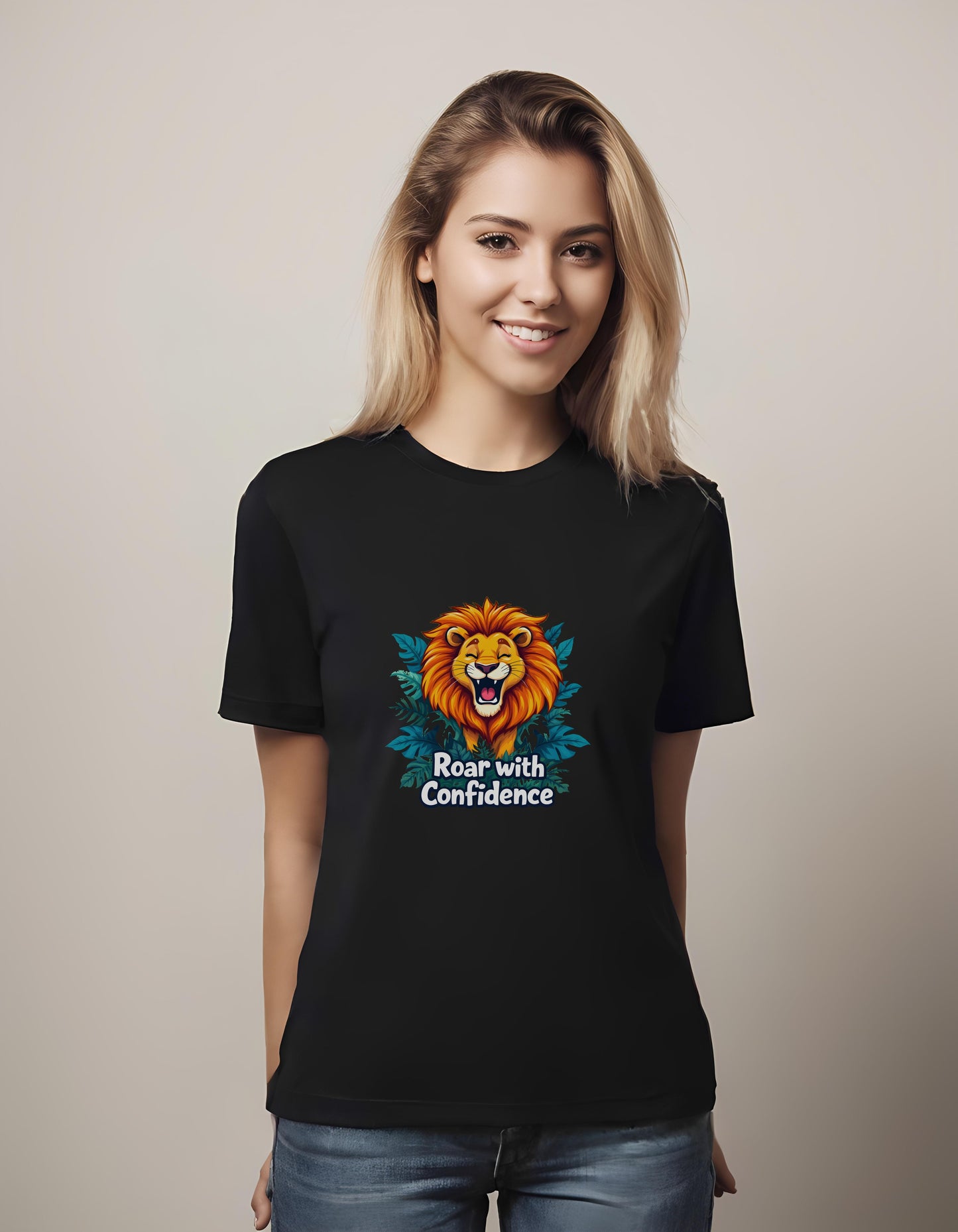 exotic art print - t-shirt - lion illustration - colorful lion design