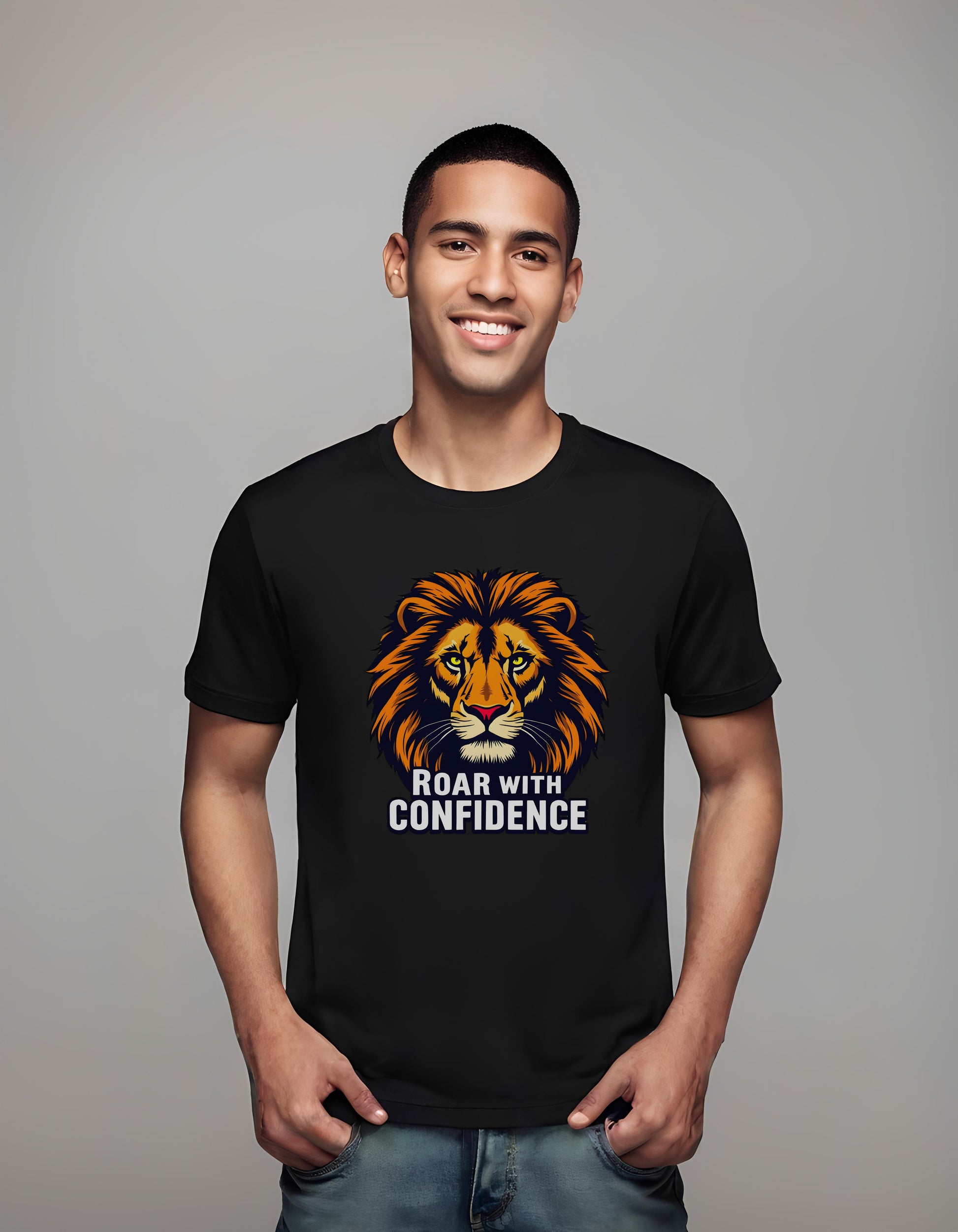 modern - assertive typography - modern art lion - t-shirt